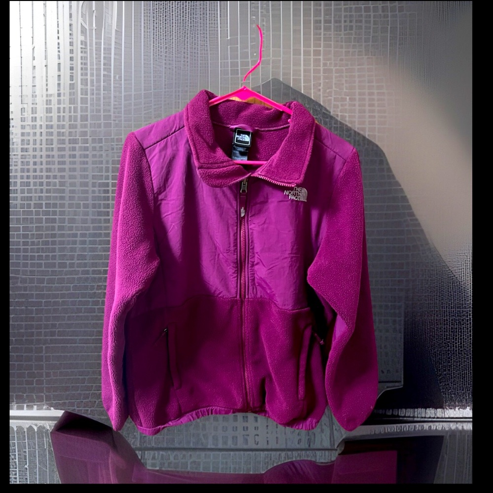 The North Face X-Large Youth Retro Denali Jacket Pink Purple Full Zip Pocket Zip